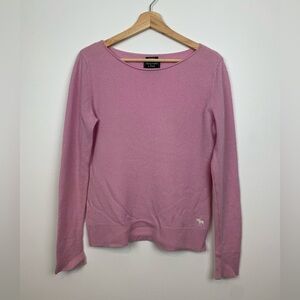 Abercrombie & Fitch 100% Cashmere Sweater Pink Size Small Soft Boat Neck